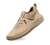 Damen Casual Sneaker mit Schnrung, leichte Walking Schuhe aus PU weicher Sohle, Bequeme Freizeitschuhe fr Alltag Reise Stadt Spaziergang und Freizeitlook unterwegs täglich, cachi, 40.5 EU