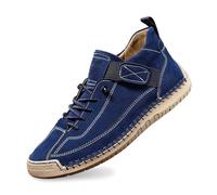 Damen Casual Sneaker mit Schnrung, leichte Walking Schuhe aus PU weicher Sohle, Bequeme Freizeitschuhe fr Alltag Reise Stadt Spaziergang und Freizeitlook unterwegs täglich, Blu scuro, 36.5 EU