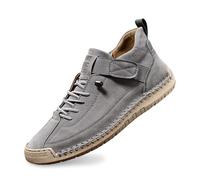Damen Casual Sneaker mit Schnrung, leichte Walking Schuhe aus PU weicher Sohle, Bequeme Freizeitschuhe fr Alltag Reise Stadt Spaziergang und Freizeitlook unterwegs täglich, Grigio, 41 EU