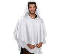 Damen Hut aus Polyester-Stoff, mit historischem Stil, Gothic-Stil, Kapuze, passend Fuer Sommer und Outdoor-Freizeit, mit festlicher Passform Fuer Strand, Garten und sonnige Wege klarer, bianco, Taglia