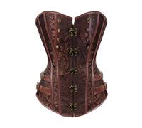 Damen Korsett Top mit formendem Schnitt, Gothic aus Terylene, Corsage Bustier für Abendlook, Kostüm, Gothic, Festival, Layering und Damen Outfits, Corsage-Schnitt und Schnürdetail, Marrone, XS