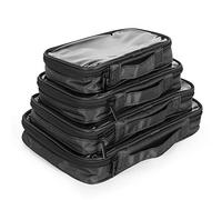 Damero Borsa da toilette trasparente (confezione da 4) Borsa da viaggio da toilette impermeabile Borsa cosmetica con cerniera in PVC Organizzatore di trucco per uomini e donne Viaggio