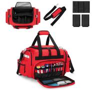 Damero Borsa per trauma medica vuota, borsa professionale per pronto soccorso con tasche multiple per forniture mediche, rosso