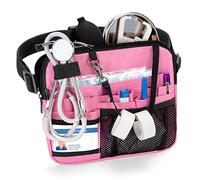 Damero Kit di pronto soccorso per infermiera Marsupio con tasche per attrezzi medici, Marsupio per infermiera Cintura porta attrezzi per infermiera con supporto per stetoscopi, Rosa