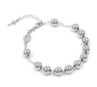Damiano Argenti Bracciale Rosario Boules Grandi Unisex in Argento 925 Rodiato Argento