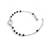 Damiano Argenti Bracciale Rosario con Sacro Cuore in Argento 925 e Zirconi Neri
