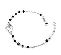 Damiano Argenti Bracciale Rosario con Sacro Cuore in Argento 925 e Zirconi Neri Argento