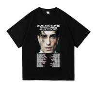 Damiano World Tour David T-Shirt Album Funny Little Fears Stampato A Maniche Corte Cotone Harajuku O Neck T Shirt Uomo Donna Streetwear Unisex Hip Hop Tops-Black2||m