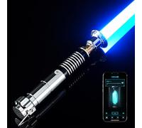 DAMIENSABER Aggiornamento RGB3.0 Smooth Swing Motion Control Dueling Light Saber, 16 Font sonori Luke Light Saber con 16 RGB Solido e Infinito Cambiamento di Colore, Ricaricabile in Metallo Hilt per