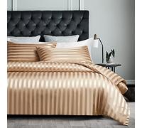 Damier Biancheria da letto, 135 x 200 cm, bianco satinato, copripiumino con cerniera e 1 federa 80 x 80 cm