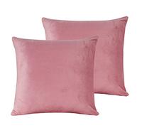 Damier Set di 2 federe per cuscino, 80 x 80 cm, colore rosa, invernali, calde, morbide e morbide, in cashmere touch, confezione doppia