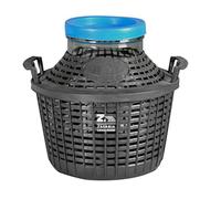 DAMIGIANA 5 Lt. IN VETRO BOCCA LARGA CON TAPPO E COPRIDAMIGIANA IN PLASTICA