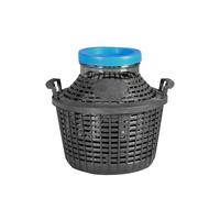 Damigiana in vetro a bocca larga con cesto in plastica da 15 Lt