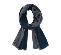 DAMILY Moda Uomo Sciarpa A Pieghe A Righe Confortevole Cotone Lino Inverno Stelle Scialle, Marina-Grigio, M (Grigio)