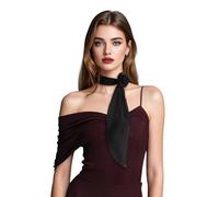 DAMILY Sciarpa da donna Sciarpe Lungo Sottile Foulard Cravatte Accessori Estate Sciarpe alla moda per le donne, Nero , 120cm*15cm