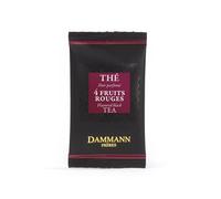 Dammann 4 Fruits Rouges - Tè nero aromatizzato al ribes, lampone, fragola, ciliegia con pezzi di fragole e ribes, 24 filtri, Dammann Frères