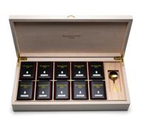 Dammann Frères® | Cofanetto Legno Tè Neri e Verdi Assortiti | Scrigno Regalo Tè in Foglia 10 Gusti | Tè Neri, Verdi, Bianco Sfusi in Lattine Metallo | Cofanetto Regalo Tè Grand Hotel