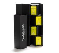 Dammann Frères® | Coffret Séléné | Cofanetto 4 Tisane Aromatizzate | Tiglio e Verbena, Melissa e Zenzero, Anice e Agrumi, Verbena e Menta in Lattine Metallo - (Tot 170 Gr)