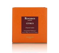 Dammann Rooibos Citrus - Tisana deteinata al limone e arancia, 25 filtri Cristal, 50 grammi, Dammann Frères