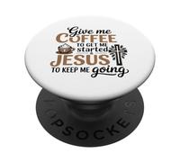 Dammi Caffè E Cristianesimo Cristiano Gesù PopSockets PopGrip Adesivo