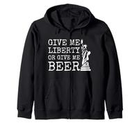 Dammi la libertà o dammi Birra Felpa con Cappuccio
