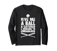 Dammi una palla un catcher e qualcuno per mettere in imbarazzo il baseball Maglia a Manica