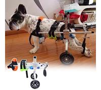 DAMOIFFP Sedia a Rotelle per Cani Sedia a Rotelle per Cani Disabili Regolabile, Bretelle per Gambe per Cani a 2 Ruote Carrello in Alluminio per Cani di Piccola/Med/Grande, Strumenti di Supp