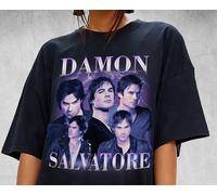 Damon Salvatore T Shirt The Vampire Diaries Rap Tee T-shirt Ian Somerhalder