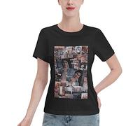 Damon Women's T-Shirts Salvatore Maglietta Allentata a Maniche Corte con Stampa Grafica Casual da Donna