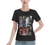 Damon Women's T-Shirts Salvatore Maglietta Allentata a Maniche Corte con Stampa Grafica Casual da Donna