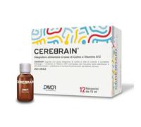 DAMOR Cerebrain Integratore Alimentare con Colina Bitartrato 486 mg e Vitamina B12 - Normale Funzionamento del Sistema Nervoso, Riduzione di Stanchezza e Affaticamento - 12 Flaconcini da 15 ml