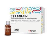 Damor - Cerebrain Integratore Alimentare con Colina Bitartrato e Vitamina B12, 12 Flaconcini da 15 ml