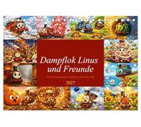 Dampflok Linus und Freunde (Tischkalender 2027 DIN A5 quer), CALVENDO Monatskalender: Zwölf abenteuerliche Zugfahrten durch das Jahr