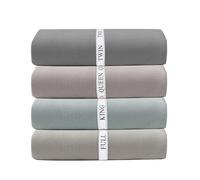 Damukoo Fasce elastiche per lenzuola (confezione da 4 pezzi), elastici per lenzuola con etichette trasparenti per organizzare e riporre le lenzuola