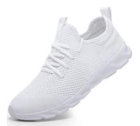 Damyuan Scarpe da Running Corsa Uomo Ginnastica Camminata Casual Jogging Trekking Tennis TRAI Mesh Basket Sport Outdoor Fitness Sportive Palestra Platform Sneakers Bianco 46 EU