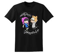 Dan And Phil Mens T-Shirt Unisex Graphic Black Tee Shirt M Unisex 100% Cotton Short-Sleeve T-Shirts Black XXL