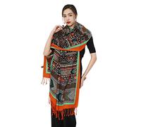 DANA XU Lusso 100% Pura Lana Oversize Extra Large Caldo Floreale Cashmere Pashmina Sciarpa Scialle E Avvolgere Per Le Donne Coperta Mantello, 50 Multicolore, 96*42 INCHES