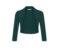 DANAEST - Bolero da donna con maniche a 3/4, copri-spalle corto, elegante, adatto per feste (708), verde scuro, XS corto