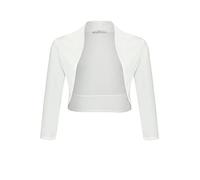 DANAEST - Bolero elegante da donna con maniche a 3/4, coprispalle corto, per feste (708), bianco, S corto
