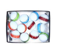 DANAIXZ 12 Pezzi di Palline da Golf Premium da Golf Premium 3 Strato Poliuretano PU Che mettono Palline di Pratica con Linea orbitale a 360 Gradi per l'allenamento del Golf e la