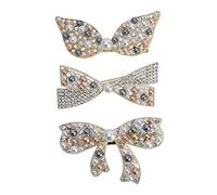 DANAIXZ 3 fermagli per capelli eleganti in lega di zinco, strass, fiocco, design a farfalla, fermagli per capelli durevoli per donne, ragazze, feste della mamma, matrimoni, uso quo