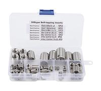 DANAIXZ 58Pcs Stainless Steel Thread Inserts Kit High Strength Self Tapping Threaded Repair Inserts for Plastic Wood Copper Metal Thread Reinforcement and Repair Silver