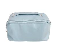 DANAIXZ Borsa per il trucco da esterno, grande capacità, borsa da viaggio per articoli da toeletta, in pelle PU di alta qualità, organizer per cosmetici a forma di cuscino, per don (Blu)