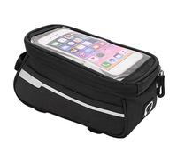 DANAIXZ Borsa per Supporto per Telefono da Bici Custodia per Telaio Frontale con Finestra Touchscreen Trasparente per Ciclismo Sport all'Aria Aperta Poliestere Nero 8,3 x 4,1 x 3,5