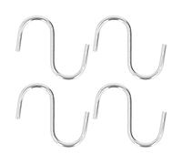DANAIXZ Ganci a forma di S, ganci in metallo resistenti, multiuso, antiscivolo, per cucina, bagno, garage, officina, confezione da 4, organizer salvaspazio in ferro.