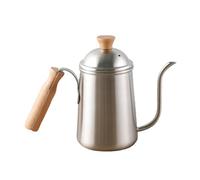 DANAIXZ Long beccuccio versare sopra il bollitore del caffè con manico in legno 304 in acciaio inossidabile 650 ml di capacità per picnic da campeggio all'aperto per appassionati di caffè