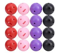 DANAIXZ Palline da Golf in plastica da 16 Pezzi con Fori Quadrati Palline da Allenamento Leggere per Interni ed Esterni per Esercizi di Swing da Golf in 4 Colori Rosa Rosso Viola Nero