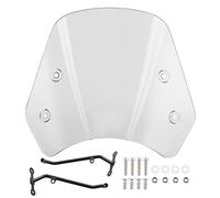 DANAIXZ Parabrezza per moto Deflettore antivento Lega di alluminio di qualità premium Materiale PC Design durevole Riduci la velocità del Proteggi il pilota Adatto per Leoncino 50 (Grigio)