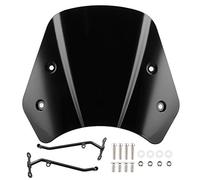 DANAIXZ Parabrezza per moto Deflettore antivento Lega di alluminio di qualità premium Materiale PC Design durevole Riduci la velocità del Proteggi il pilota Adatto per Leoncino 50 (Nero)