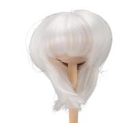 DANAIXZ Parrucca premium 1/4 per bambola, corta e diritta, capelli sintetici realistici, morbidi e confortevoli, per circonferenza della testa da 18,5 a 21 cm, per bambole BJD, sti (Bianca)